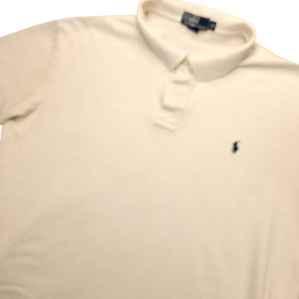Polo By Ralph Lauren Polo Shirt Mens 2XB Big White Solid Cotton Pony Logo